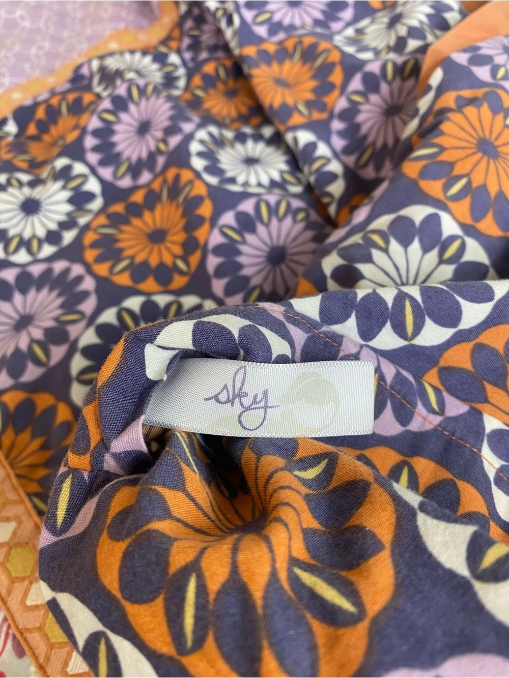Sky Patchwork Duvet Cover in Pink, Yellow, Purple, Orange Twin